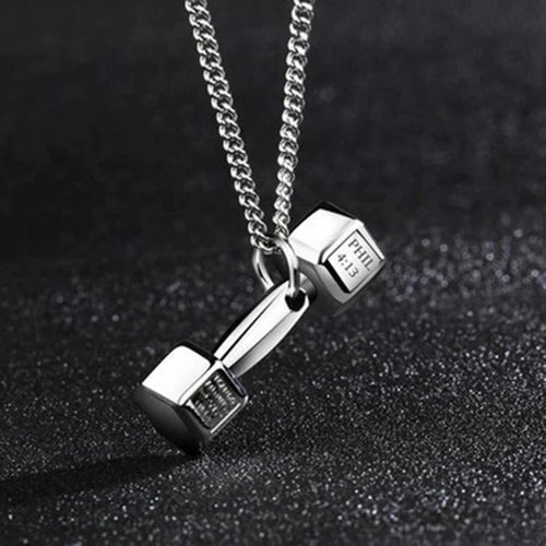 Gym Dumbbell Necklace | Bodybuilding Necklace Barbell Dumbbell Gift
