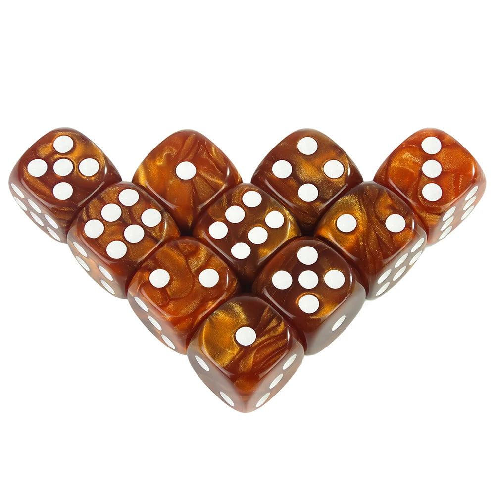 16MM Round Corner RPG Dice Set 6-Sided Marble Acrylic Dices for Tabletop Game Roleplaying Game Dice
