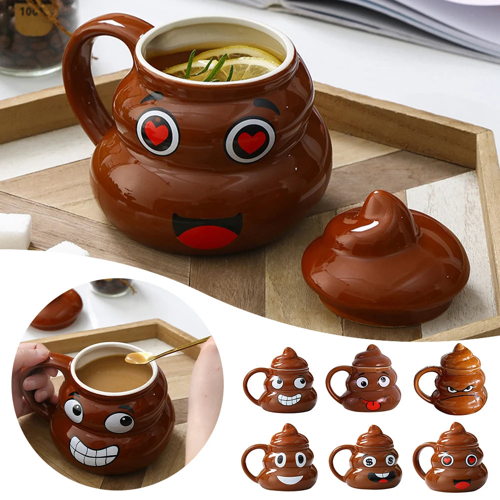 Poop Emoji Ceramic Mug 500ml Creative Coffee Cup | Funny Prank Drinkware Mug for Birthday Christmas Gift Mug Main image