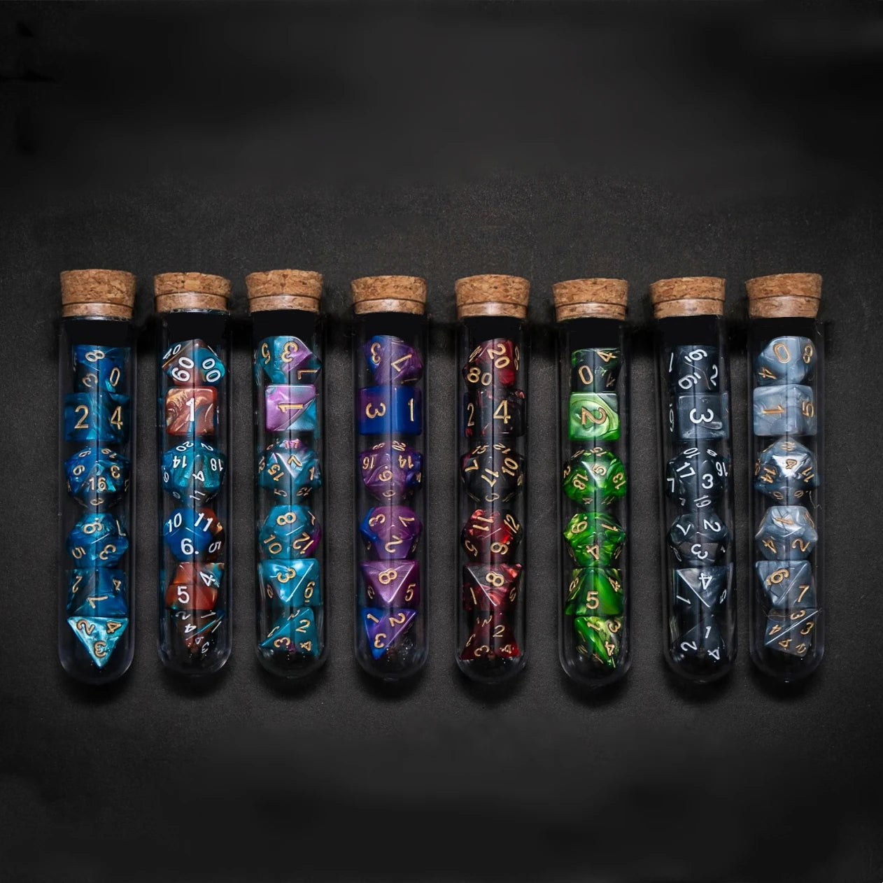 Transparent Polyhedral RPG TTRPG Dice Set 7Pcs/Set Fantasy Potion Flask | Tabletop Roleplaying Game