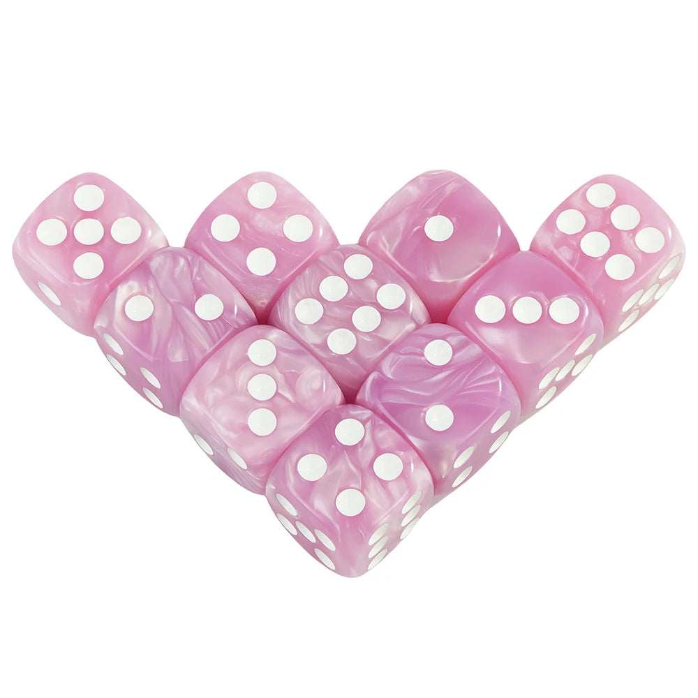 16MM Round Corner RPG Dice Set 6-Sided Marble Acrylic Dices for Tabletop Game Roleplaying Game Dice