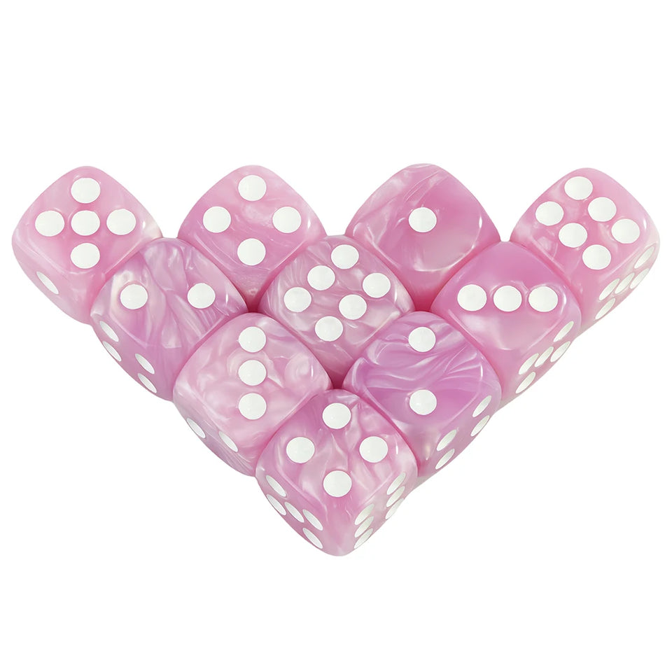 16MM Round Corner RPG Dice Set 6-Sided Marble Acrylic Dices for Tabletop Game Roleplaying Game Dice