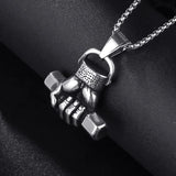 Barbell Necklace Fist | Gym Fitness Dumbbell Necklace Barbell Necklace Fist | Gym Fitness Dumbbell Necklace