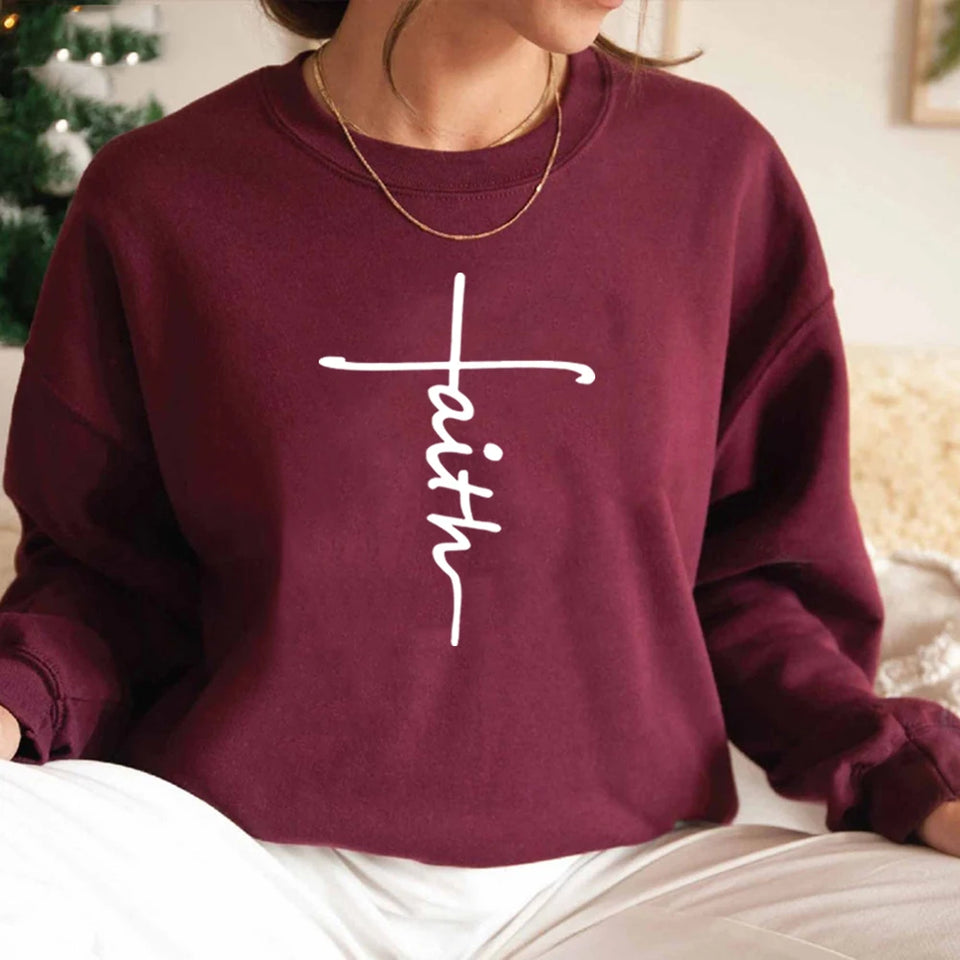 Faith Sweatshirt Christian Clothing Faith Cross Sweatshirt