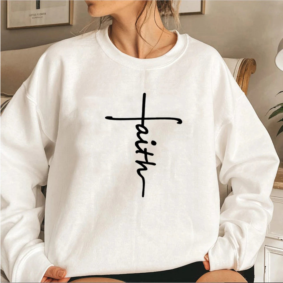 Faith Sweatshirt Christian Clothing Faith Cross Sweatshirt