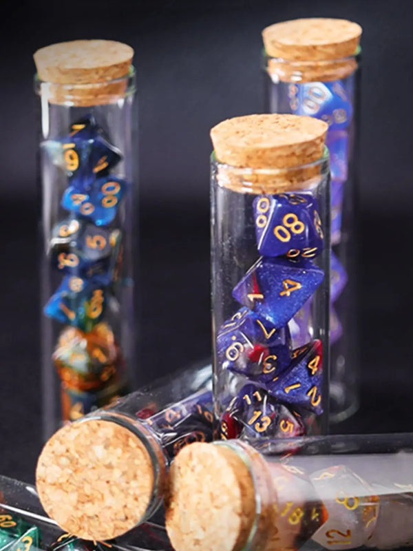 Transparent Polyhedral RPG TTRPG Dice Set 7Pcs/Set Fantasy Potion Flask | Tabletop Roleplaying Game