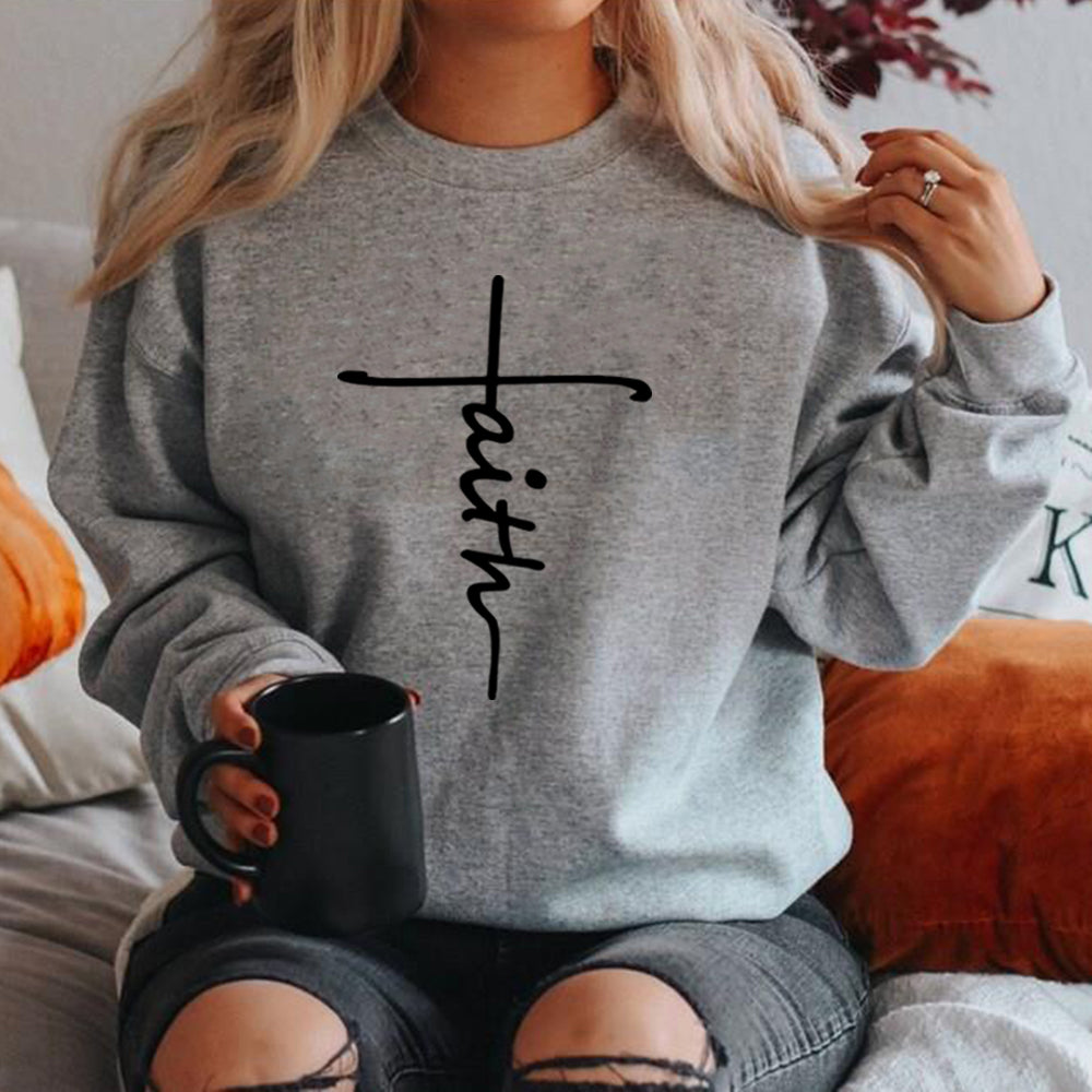 Faith Sweatshirt Christian Clothing Faith Cross Sweatshirt