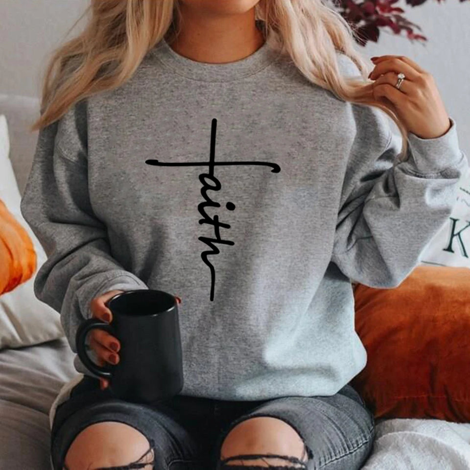 Faith Sweatshirt Christian Clothing Faith Cross Sweatshirt