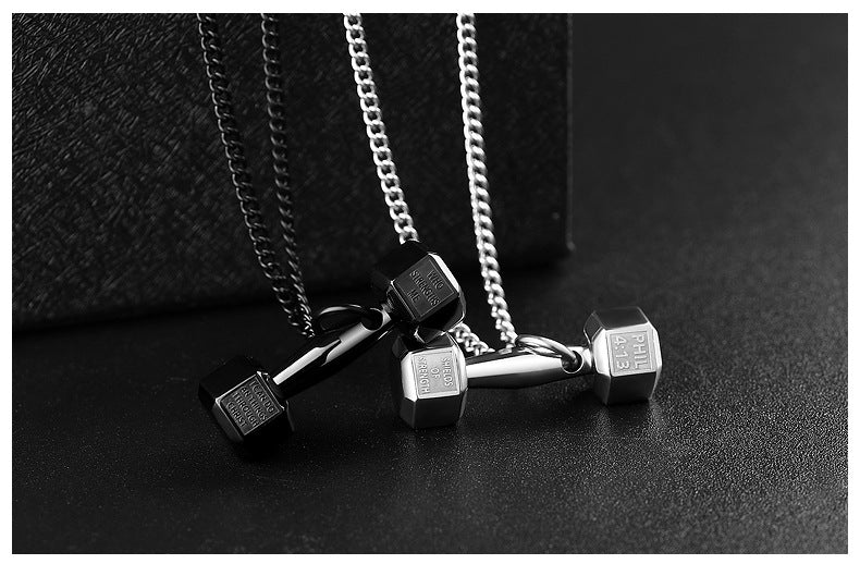 Gym Dumbbell Pendant Necklace | Barbell Dumbbell Gift Bodybuilding Necklace