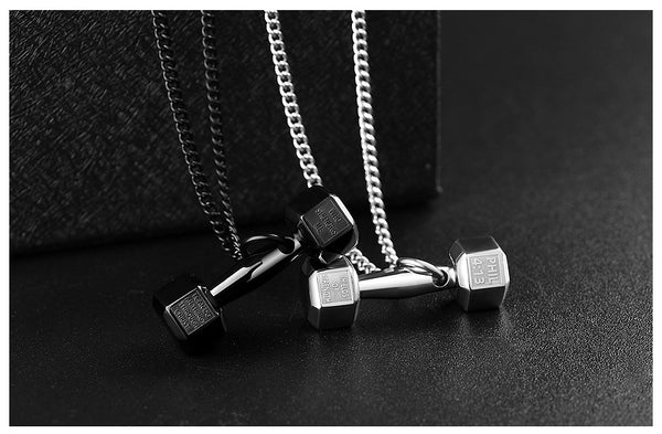 Gym Dumbbell Pendant Necklace | Barbell Dumbbell Gift Bodybuilding Necklace