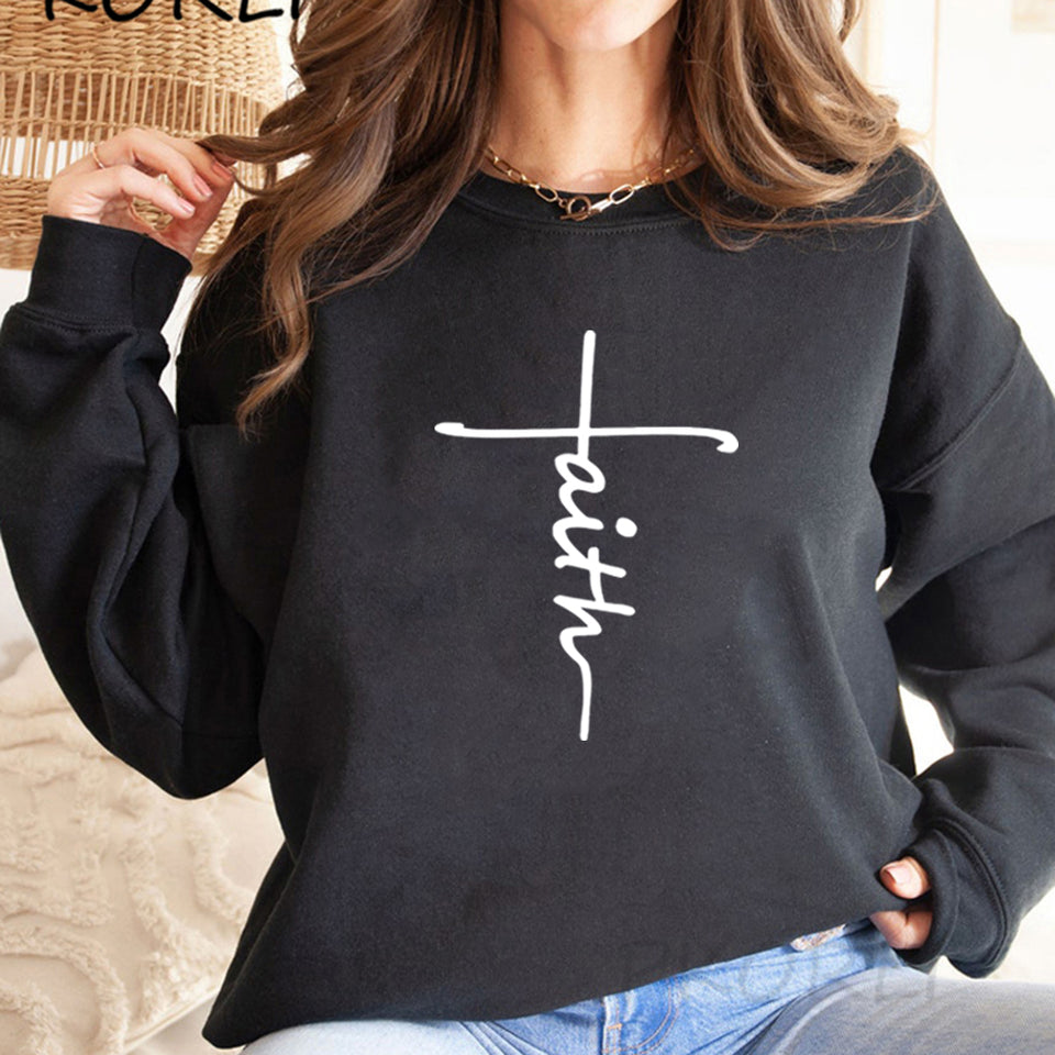 Faith Sweatshirt Christian Clothing Faith Cross Sweatshirt