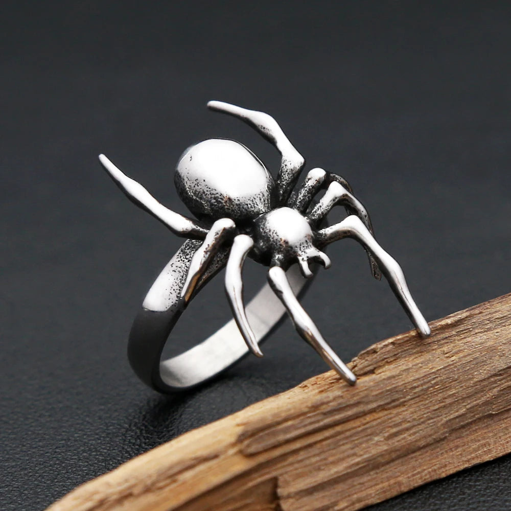 Vintage 316L Stainless Steel Spider Ring | Halloween Goth Spider Ring Secondary image