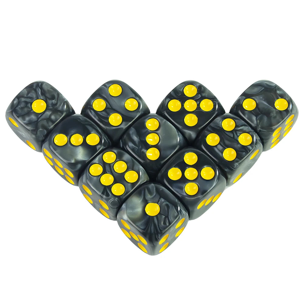 16MM Round Corner RPG Dice Set 6-Sided Marble Acrylic Dices for Tabletop Game Roleplaying Game Dice