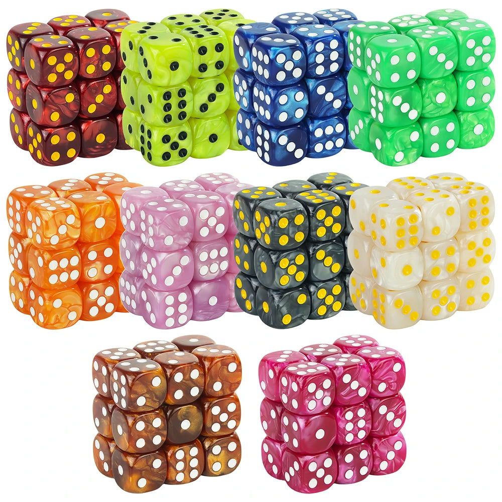 16MM Round Corner RPG Dice Set 6-Sided Marble Acrylic Dices for Tabletop Game Roleplaying Game Dice