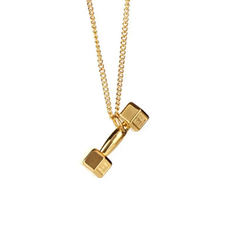 Gym Dumbbell Necklace | Bodybuilding Necklace Barbell Dumbbell Gift