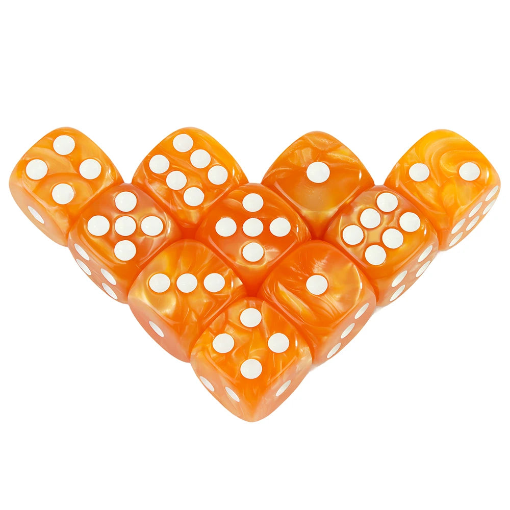 16MM Round Corner RPG Dice Set 6-Sided Marble Acrylic Dices for Tabletop Game Roleplaying Game Dice