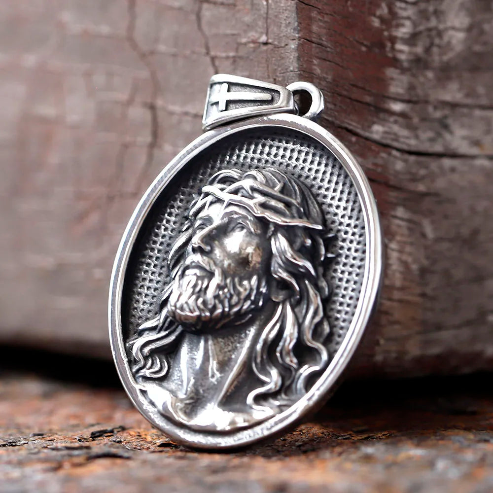 Jesus Angel Stainless Steel Necklace | Christian Catholic Faith Jesus Necklace