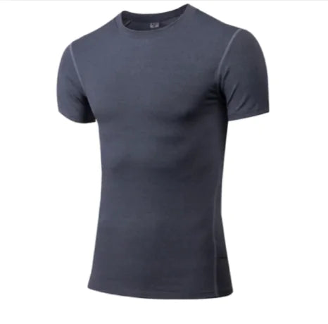 Solid Color Quick-Drying Gym Shirt | Short Sleeve Compression Shirt