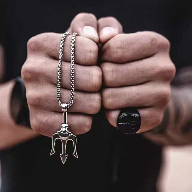 Cool Trident Pendant Necklace