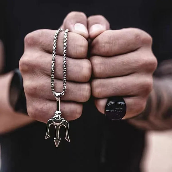 Cool Trident Pendant Necklace