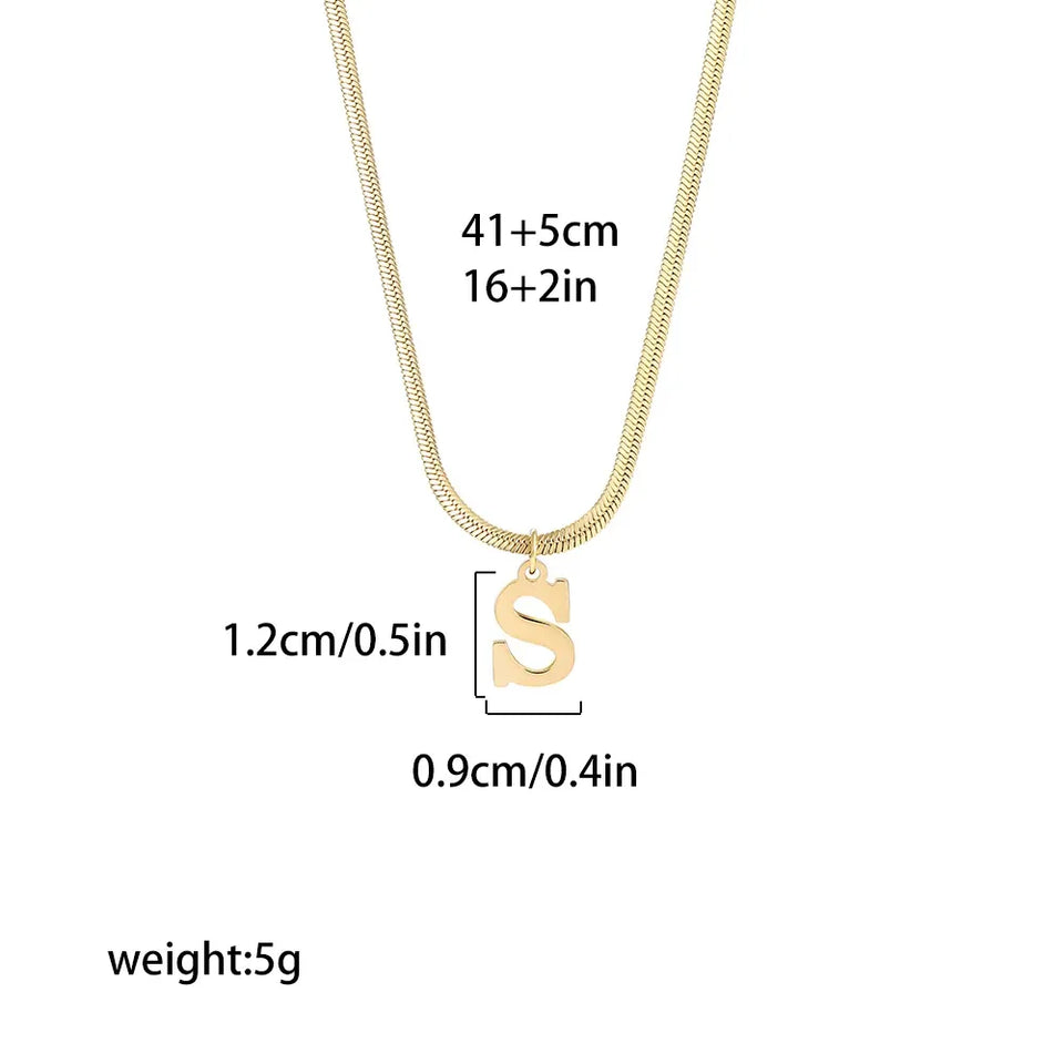 Elegant A-Z Stainless Steel Pendant Necklace