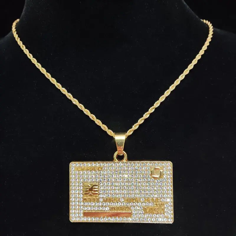Men's Hip Hop Iced Out Credit Card Pendant Necklace Secondary image