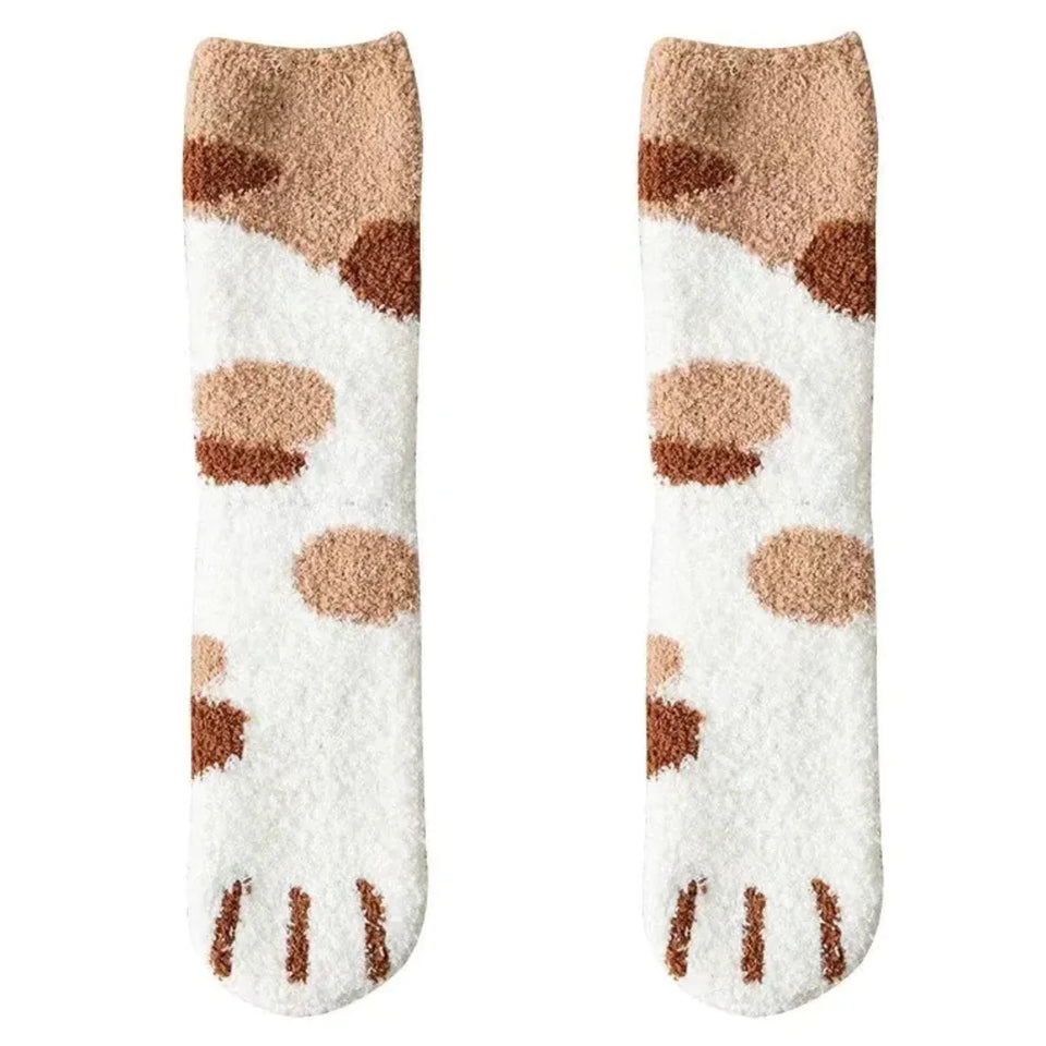 Women's Cute Cat Paw Fleece Socks