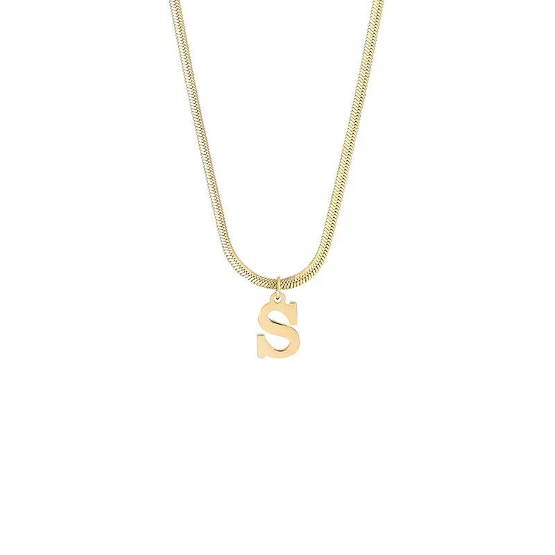 Elegant A-Z Stainless Steel Pendant Necklace