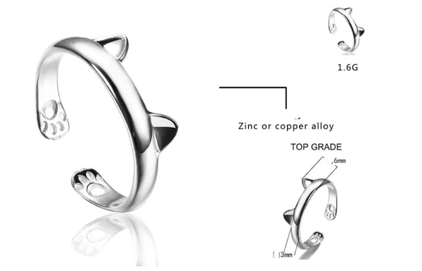 Gold Plated Cat Ring | Cute Cat Ring