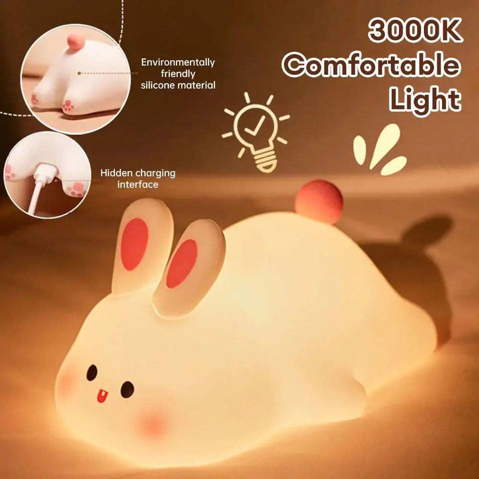 Cute Rabbit Bedside Light Up Lamp