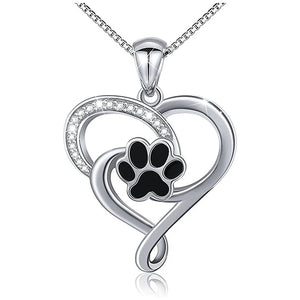 Dog Footprint Heart Necklace Dog Footprint Heart Necklace