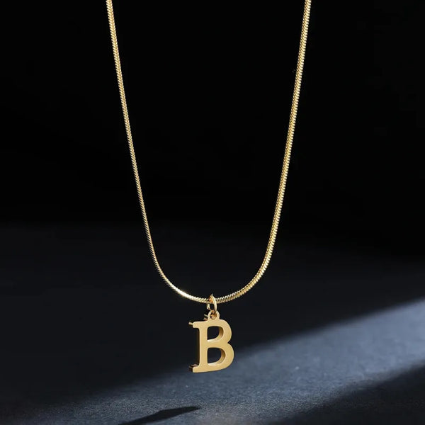 Elegant A-Z Stainless Steel Pendant Necklace