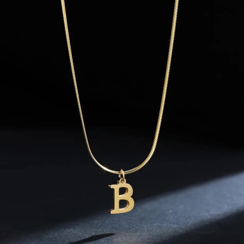 Elegant A-Z Stainless Steel Pendant Necklace
