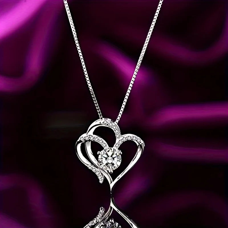 Elegant Love Zircon Pendant | Heart Necklace