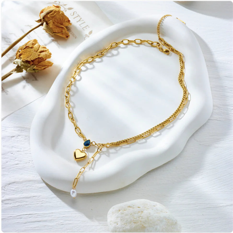 Elegant Pearl Heart Pendant Necklace | Heart Necklace