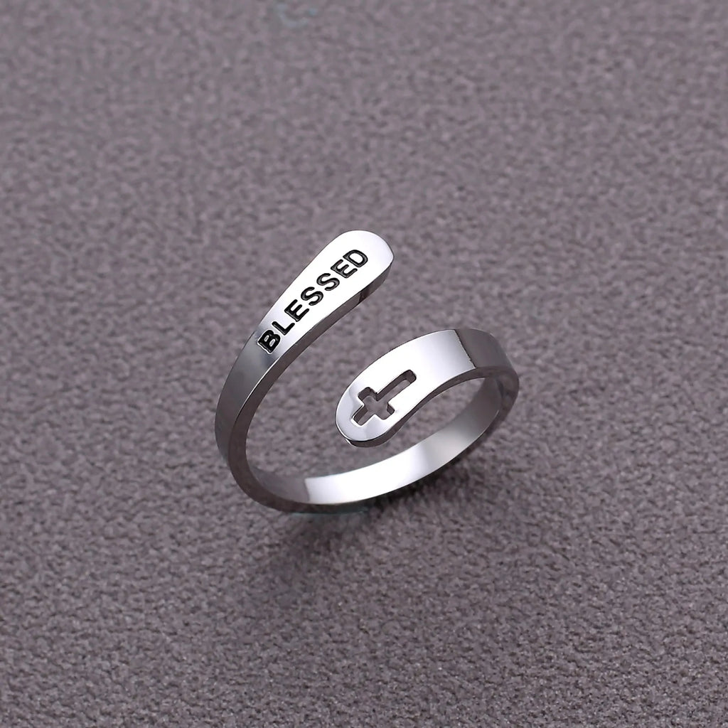 Love Faith Hope Jesus Cross Ring
