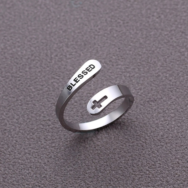 Love Faith Hope Jesus Cross Ring