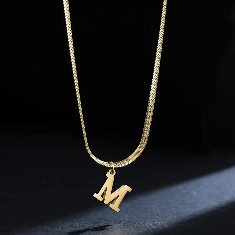 Elegant A-Z Stainless Steel Pendant Necklace