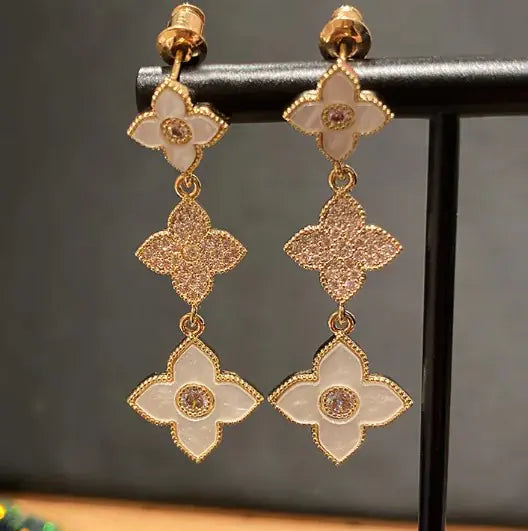 Three Flower Earrings