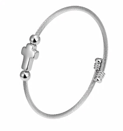Stainless Steel Cross Bracelet | Jesus Faith Bracelet