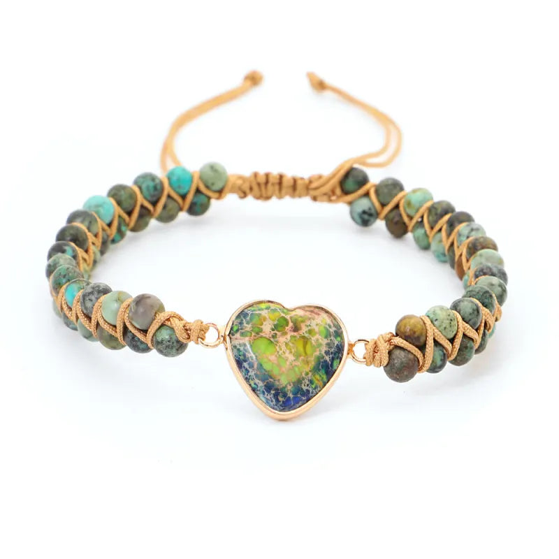 Handmade Heart Love Stone Bracelet | Heart Bracelet