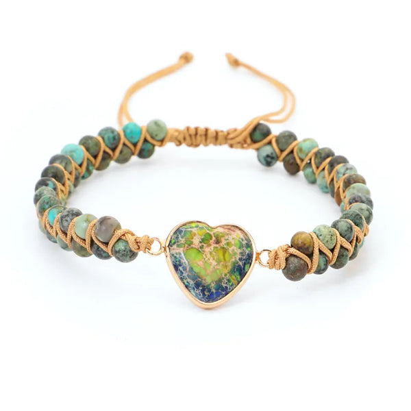 Handmade Heart Love Stone Bracelet | Heart Bracelet