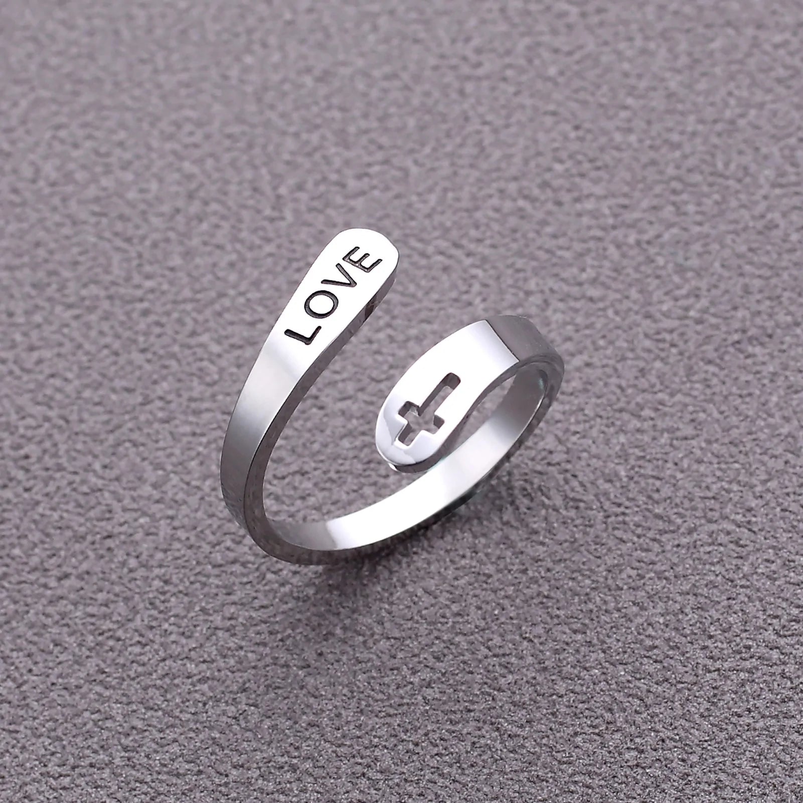 Love Faith Hope Jesus Cross Ring