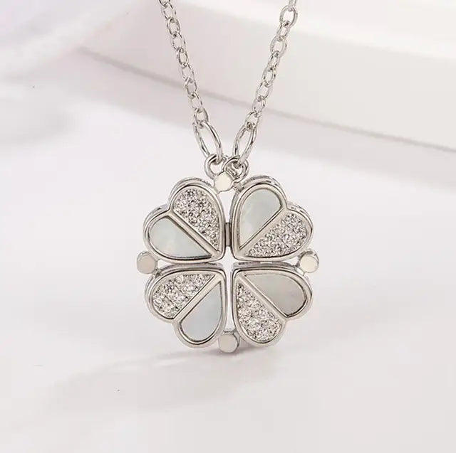 Four Leaf Clover Heart Shape Necklace