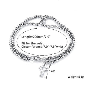 Hollow Double Chain Cross Pendant for Men Hollow Double Chain Cross Pendant for Men
