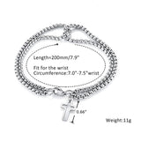 Hollow Double Chain Cross Pendant for Men Hollow Double Chain Cross Pendant for Men