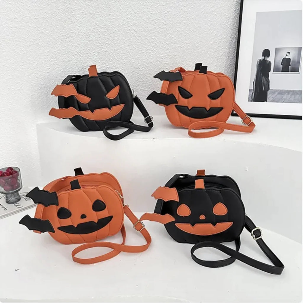 Halloween Pumpkin Crossbody Bag - Novelty Halloween Horror Shoulder Purse for Women