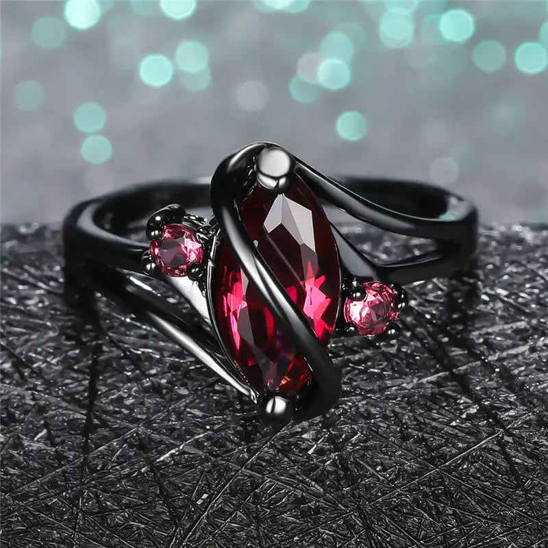 Women's Red Crystal Ring Main image