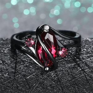 Women's Red Crystal Ring