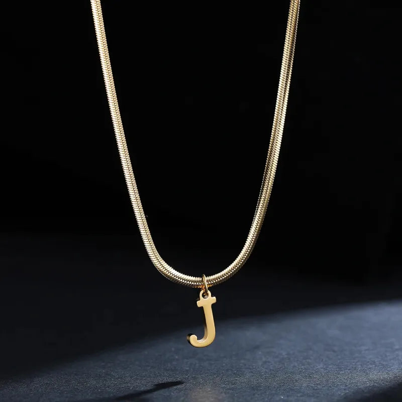 Elegant A-Z Stainless Steel Pendant Necklace